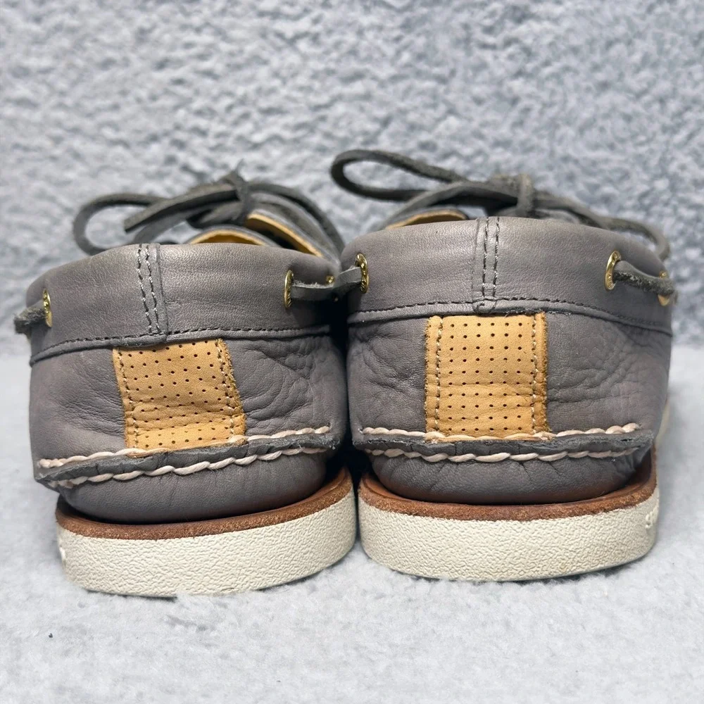 Sperry Gold Cup A/O 2-Eye Mens Size 11 Boat Shoes Soft Gray Leather STS23217
